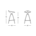Transparante design barkruk met stalen poten Scab Frog Model