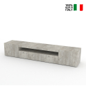 Modern TV cabinet with door and flap drawer 200cm Daiquiri Concrete L Verkoop