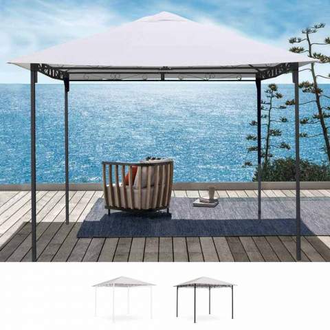 Gazebo 3x3 mètres pour jardin en acier coupe-vent StylE