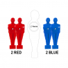 Set van 4 tafelvoetbal spelers, 2 rood en 2 blauw van 16 mm  Verkoop