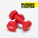 Set van 2 x 3 kg dumbbells van vinyl Megara Verkoop