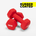 Set van 2 x 4 kg dumbbells van vinyl Megara Verkoop