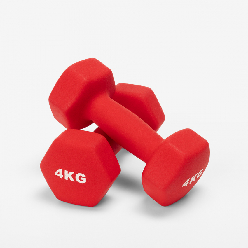 Set van 2 x 4 kg dumbbells van vinyl Megara Aanbieding