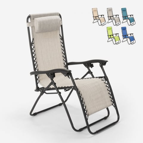 Opvouwbare tuin-en strandstoel EMILY Zero Gravity met meerdere standen Aanbieding