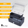 Rookvrije houtskool tafelmodel barbecue Merapi met ventilator Afmetingen