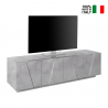 Meuble TV 4 portes 2 pièces design moderne Ping Low L Concrete Offre
