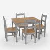 Table rectangulaire 100x80 + 4 chaises en bois de style campagnard Rusticus Prix