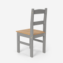 Table rectangulaire 100x80 + 4 chaises en bois de style campagnard Rusticus 