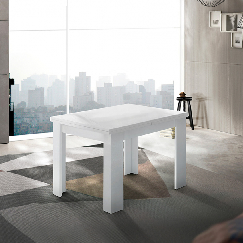 sap voorjaar Cerebrum Jesi Liber Moderne design witte 90-180x90cm uitschuifbare eettafel met  boekensteunen