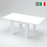 Table à manger extensible en bois blanc design salon moderne Jesi Liber Wood Vente