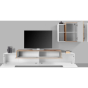 Meuble TV salon et salle à manger design moderne en bois blanc Corona Moby Remises