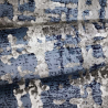 Tapis de salon de design moderne à poils courts bleu gris Double BLU001