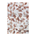 Modern geometrisch design kortpolig tapijt Double grijs rood TER002 Verkoop