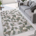 Modern geometrisch design kortpolig tapijt Double grijs groen VER002 Aanbieding