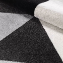 Tapis noir gris rectangulaire design géométrique moderne Milano GRI013 Offre