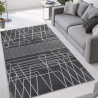 Tapis gris noir rectangulaire design géométrique moderne Milano GRI016 Promotion