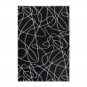 Tapis de salon design moderne Milano noir lignes blanches NER001 Vente