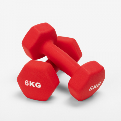 Set of 2 Megara vinyl 6kg dumbbells for gym and fitness Aanbieding