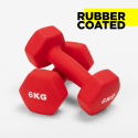 Set van 2 x 6 kg dumbbells van vinyl Megara Verkoop