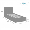 Eenpersoons Bed met Lattenbodem en opbergruimte 80x190 Basel Twin 