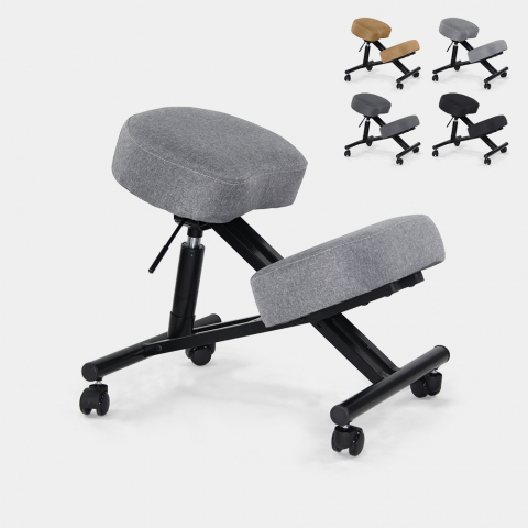 Chaise de bureau ergonomique siège assis-genoux en tissu Balancesteel Lux Promotion
