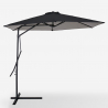 Hexagonal zwart side arm umbrella in steel 3 metres Dorico Noir Voorraad