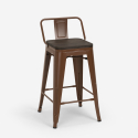 tabouret de bar design industriel en métal bois de style steel wood top 