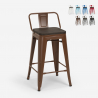 tabouret de bar design industriel en métal bois de style steel wood top Réductions