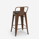 tabouret de bar design industriel en métal bois de style steel wood top 