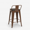 tabouret de bar design industriel en métal bois de style steel wood top 