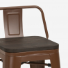 tabouret de bar design industriel en métal bois de style steel wood top 
