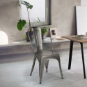 chaise de cuisine design industriel vintage en métal shabby chic style Lix steel old 