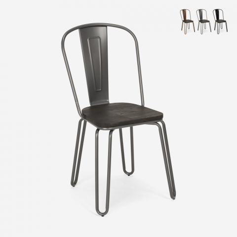 chaise de cuisine et bar en acier style design industriel ferrum one Promotion