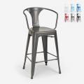Metalen barkruk met rugleuning in industrieel design Steel Back Aanbieding