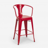 Metalen barkruk met rugleuning in industrieel design Steel Back 