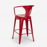 Metalen barkruk met rugleuning in industrieel design Steel Back 