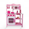 Roze houten speelgoedkeuken met potten, accessoires en geluiden Miss Chef Aanbod