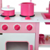 Roze houten speelgoedkeuken met potten, accessoires en geluiden Miss Chef Voorraad