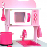 Roze houten speelgoedkeuken met potten, accessoires en geluiden Miss Chef Keuze
