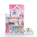Houten poppenhuis met 3 verdiepingen en accessoires Pretty House XXL Aanbod