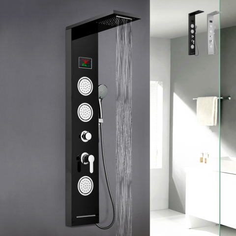 Colonne de douche en acier affichage LED cascade d'hydromassage Abano Promotion