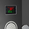 Stalen douchepaneel met LED-display, massagefunctie en regendouche Abano Kortingen