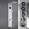Steel shower column panel with LED display hydromassage waterfall mixer tap Abano Model