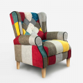 Fauteuil patchwork bergère inclinable au design moderne Throne Light Promotion