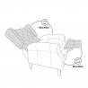 Fauteuil patchwork bergère inclinable au design moderne Throne Light Remises