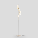 Design LED vloerlamp met bolvormige lampenkappen en marmeren voet Alibreo Aanbod