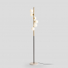 Design LED vloerlamp met bolvormige lampenkappen en marmeren voet Alibreo Aanbod