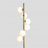 Design LED vloerlamp met bolvormige lampenkappen en marmeren voet Alibreo Korting
