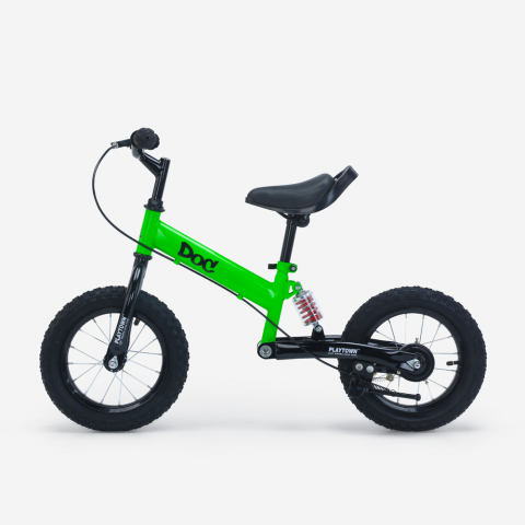 Vélo pour enfants sans pédales avec frein roues gonflables et béquille balance bikeDoc Promotion