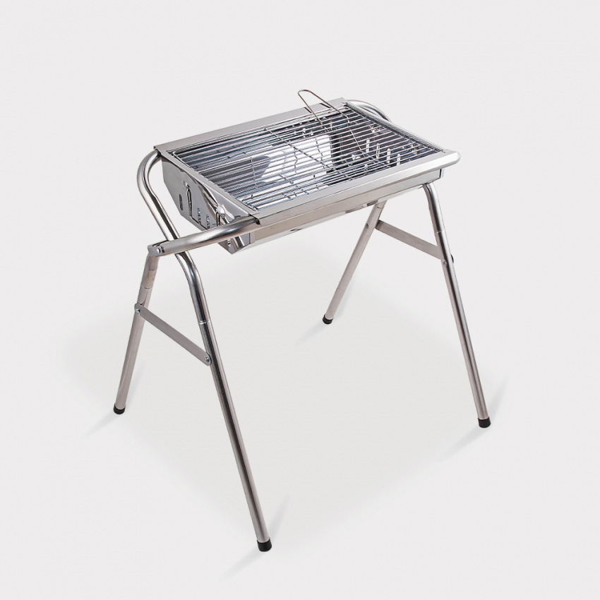 Draagbare opvouwbare stalen houtskoolbarbecue Oak Aanbieding Draagbare opvouwbare stalen houtskoolbarbecue Oak Aanbieding